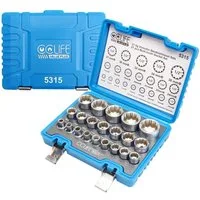 CCLIFE Steckschlüssel 1/2" Steckschlüssel Vielzahn Nuss Stecknuss für 6 und 12Kant 8-36mm