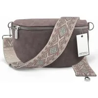 ARTVALL Umhängetasche Wildleder Handtasche Brusttasche Crossbody Lila (Tasche inkl. Taschenband), Bauchtasche Wildleder Klein mit Schultergurt abnehmbar Crossbody Bag