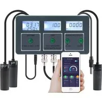 Insma pH-Messgerät 8 in1 WiFi Wasserqualitätsmessgerät pH EC ORP TDS Salzgehalt, (Temperatur S.G. Monitor Datenlogger), Digital LCD Messgerät-Set für Aquarium Pool Hydroponik