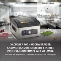Caso Vakuumierer VacuChef 700, Rollenbreite 29 cm, 320W, 30 Siegelrandbeutel 20 x 30 cm