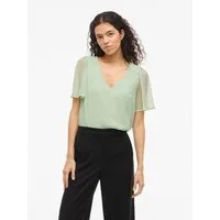 Vila T-Shirt VIFALIA V-NECK S/S TOP - NOOS