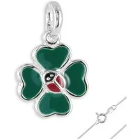 Order & Smile Schmuck Kette mit Anhänger Kinderkette Silber Kinder Kette Glücksbringer Anhänger Kinderschmuck (Set, inkl. Kette), gestempelt