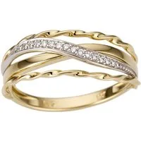 Firetti Goldring Schmuck Geschenk Gold 585, tlw. mehrreihig, bicolor, massiv, mit Brillanten