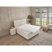 gowoll Boxspringbett LEO Bett Set Boxpringbett mit Matratze Stauraumbett Doppelbett (Boxbett Set, 2 Bettkästen + Matratze + Kopfteil), Polsterbett Kontinentalbett, dekorativem Kopfteil