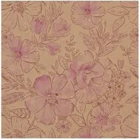 Star Geschenkpapier, Geschenkpapier Blumen 70cm x 2m Rolle Kraftpapier Natur / Rosa