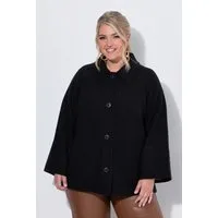 Ulla Popken Sommerjacke Jacke Boiled Wool A-Linie Hemdkragen Langarm