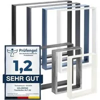 HOLZBRINK Tischbein Tischgestell Möbelfüße Tischuntergestell inkl. Bodenschoner, Tischkufen Industriestahl pulverbeschichtet