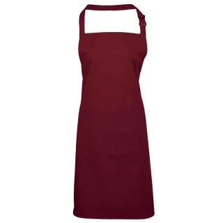 Premier - "Colours Collection" Latzschürze für Herren/Damen Unisex, Tasche (Burgunderrot)