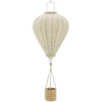 Bloomingville Mobile MINI Pomp Gelb, Heißluftballon groß, Kinderzimmer, Dekoration, Ballonmobile, Deckenmobile, Blumenmuster, Naturdeko, Geschenkidee