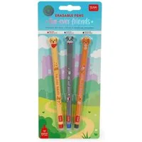 Legami Federmäppchen LEGAMI Erasable Pen Fur-ever Friends – 3er-Set, radierbar