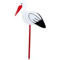 Geschenkestadl Tierfigur Storch mit Stab 100cm Holz Klapperstorch Babyparty