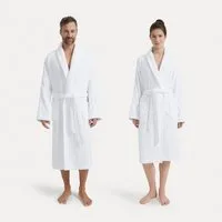 Möve Unisex-Bademantel Basic, Walkfrottier, Schalkragen, Gürtel, mit Schalkragen