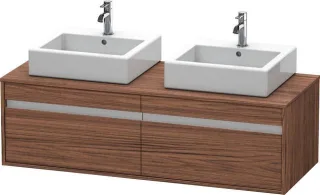 Duravit Ketho Konsolenwaschtischunterbau wandhängend Nussbaum dunkel Matt 1400x550x426 mm - KT6697B2 KT6697B2121