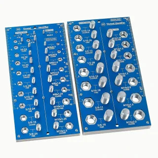 38 2 in 1 Nut and Bolt Thread Checker Bolt Size and Thread Identifier Gauge Standard and Metric Bolt and Nut Gauge with