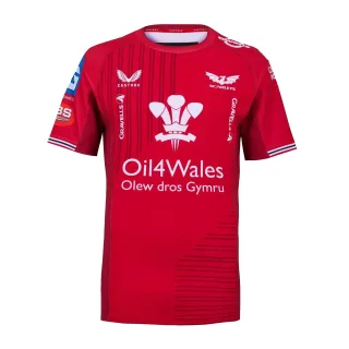 Castore - "Scarlets" Rugby-Shirt für Herren (Scharlachrot)