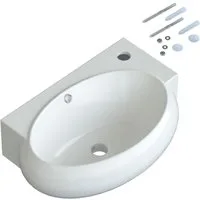 AQUABATOS Waschbecken Aufsatzwaschbecken mit/ohne Hahnloch rund oval eckig 30 40 50 60cm (Handwaschbecken Gäste wc Waschbecken klein Wandmontage ohne Unterschrank modern, mit ohne Überlauf wählbar,Ultradünner Rand), verschiedene Montagemöglichkeiten