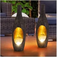GLOBO LIGHTING LED Solarleuchte, LED-Leuchtmittel fest verbaut, Warmweiß, Solarleuchte Gartendeko für Außen Deko Design