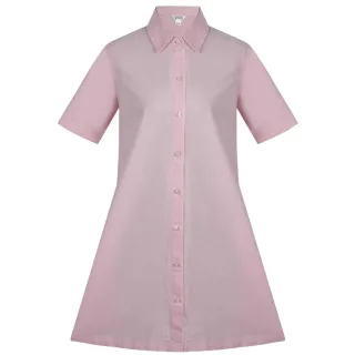 Miso - Mini Shirt Dress für Damen, Mit Kragen, Oxford-Stil (Pink)