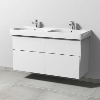 Sanipa 3way Waschtischunterbau zu Geberit Smyle Square Waschtisch mit 4 Auszügen, Weiß-Soft BR67443