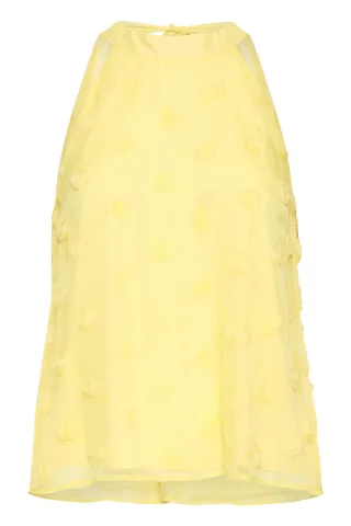 ICHI - Ärmellose Bluse - Ifloma gelb - Gr. - 34