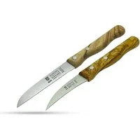 SMI Tomatenmesser 2-tlg Solingen Küchenmesser Schälmesser Tomatenmesser Obstmesser Holz, Wellenschliff und gebogen