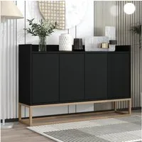 PXloue Sideboard kommode Highboard, mit 4 Türen, Kommode Landhaus, Anrichte, Buffet, B 120cm