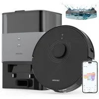 AIRROBO Nass-Trocken-Saugroboter akku staubsauger,Staubsauger Roboter mit Wischfunktion, 55 W, 5500 Pa Saugkraft, 75 Tage freihändige Reinigung, USLAM LiDAR-Navigation, 3-in-1 Saugen & Wischen, 180 Min. Laufzeit