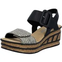 Rieker Rieker Sandalen Textil Keilsandalette