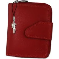 Old River Geldbörse Old River Damen Brieftasche Portemonnaie (Portemonnaie, Portemonnaie), Damen, Jugend Echtleder Geldbörse Größe ca. 10cm, rot, rote Kontrastnä