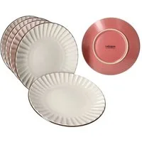 MÄSER Frühstücksteller Mäser OSITA Rose Weiß 6x Kuchenteller Steingut 6 Personen
