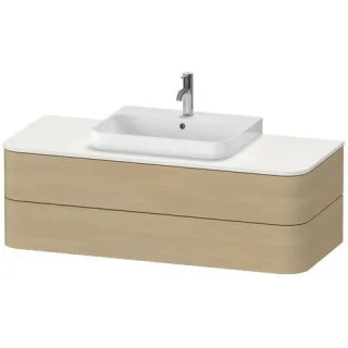 Duravit Happy D.2 Plus Konsolenwaschtischunterbau wandhängend Mediterrane Eiche Matt 1300x550x408 mm HP4972071710010
