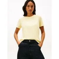 Tommy Hilfiger Kurzarmshirt REG CORP LOGO C-NK mit Logoschriftzug und Stickerei Baumwolle
