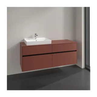 Villeroy und Boch Collaro Waschtischunterschrank C08500AH 140x54,8x50cm, Waschtisch links, wine red