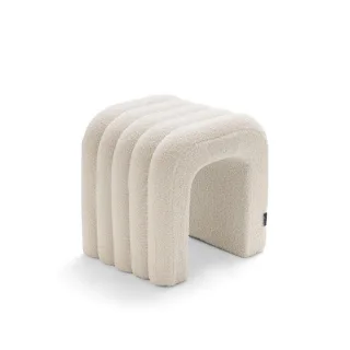 Drawer Polsterhocker, Weiß, Textil, 41x42x35 cm, Wohnzimmer, Hocker