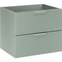 Lomadox Waschbeckenschrank ALASSIO-56 Waschtischunterschrank, 60cm, Grün matt, 2 Schubladen