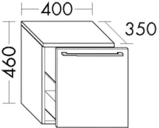 Burgbad Unterschrank Cube PG3 460x1200x525 Weiß Hochglanz, USID120F3798 USID120F3798