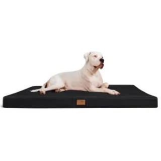Tierlando OSCAR VISCO - Orthopädische Hundematte Matratze aus Kunstleder schwarz 1 m, 11 cm, 80 cm