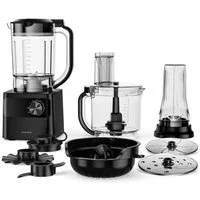 Klarstein Küchenmaschine mit Kochfunktion Velaire Küchenmaschine + Mixer 1200W 2L+1,75L 6 Stufen 6 Programme, 1200 W, Standmixer Knetmaschine Rührgerät mit Touch 6 Programmen Edelstahl