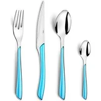 Amefa Besteck-Set ECLAT (24-tlg), 6 Personen, Edelstahl Rostfrei 18/0, spülmaschinenfest, in türkis, hochglanzpoliert