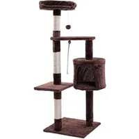 ESTEXO Kratzbaum Katzenbaum Katzenkratzbaum 112 cm Kletterbaum Spielbaum Braun