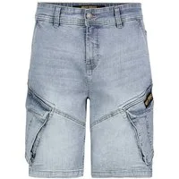 Urban Surface Jeansshorts Cargo mit Gürtel und Design Taschen Denim Bermuda Shorts