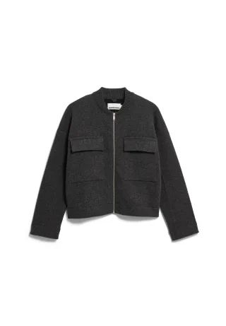 Armedangels - COTTON-WOOL BOMBER KNIT JACKET steel melange - Gr. - L