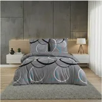 Buymax Bettwäsche Wave, Bettgarnitur, Bettbezug Set, Biber, 2 teilig, 100% Baumwolle