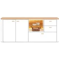 SANSIBAR LIVING Sideboard Sideboard SANSIBAR VISTRA BHT 210x85x42 cm weiß Kommode Bürokommode