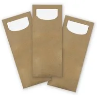 itenga Papierserviette itenga 100x Bestecktasche aus Papier Kraftkarton Einweg mit Serviette