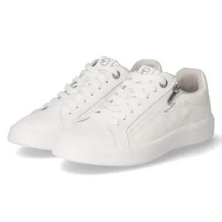 Tamaris Low Sneaker - Gr. 36 - Weiß - Leder und Synthetik