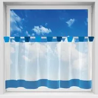 Arsvita Vorhang, Schlaufen, transparent, Voile, Bistrogardine mit Schlaufen, Transparente Küchengardine 150cm x 45cm
