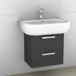 Artiqua 413 Waschtischunterschrank für 4U 123470 Anthrazit Hochglanz, 413-WU2L-K20-7015-51 413-WU2L-K20-7015-51