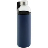 axentia Trinkflasche Trinkflasche, Glas, dunkelblau, ca. 1 l
