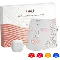 COOL-i ® Kosmetikbehandlungsgerät Kabellose LED-Gesichtsmaske – Lichttherapie mit 4 Farben, FDA/HSA, Infrarot